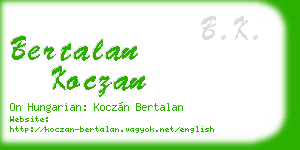 bertalan koczan business card